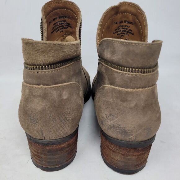 Born Malta Bootie Womens Taupe Brown Sz 11 M EU43 Ankle Distressed Suede Leather - Picture 4 of 8